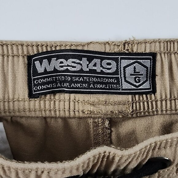 West49 Men's Twill Jogger Pant Tan Cotton Stretch Elastic Waistband Size Large - Picture 8 of 13